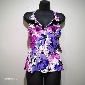 Island Escape V-Neck Underwire Halter Top Tankini Separate Various